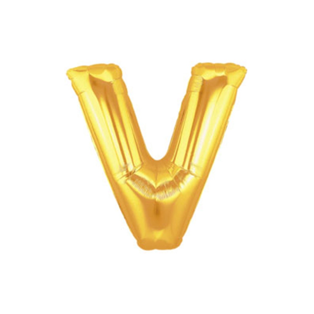 M/Loon Mini V Gold Foil Balloon 7&quot; 1pk