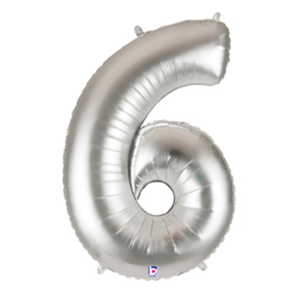 Megaloon 6 Silver Foil 40&quot; 1pk