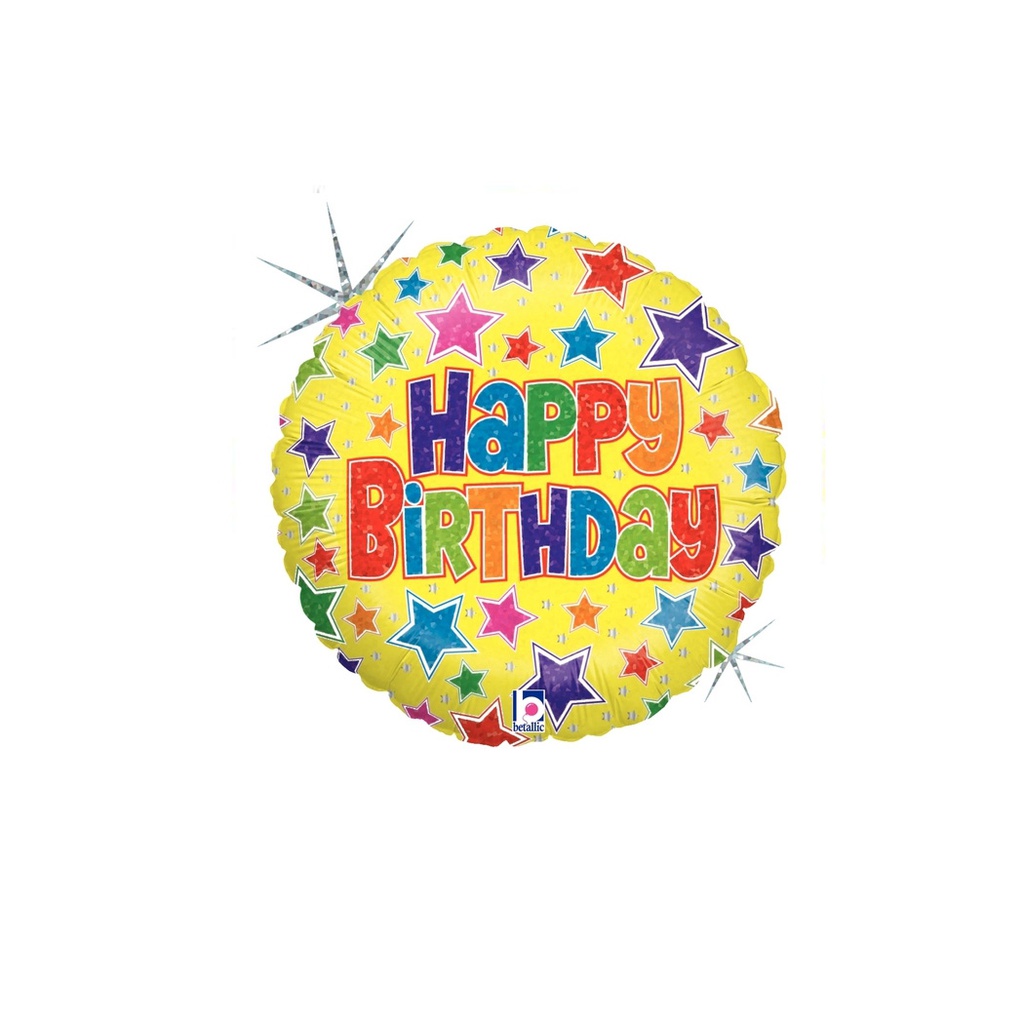 Bold Stars Birthday Foil 9/23cm&quot;