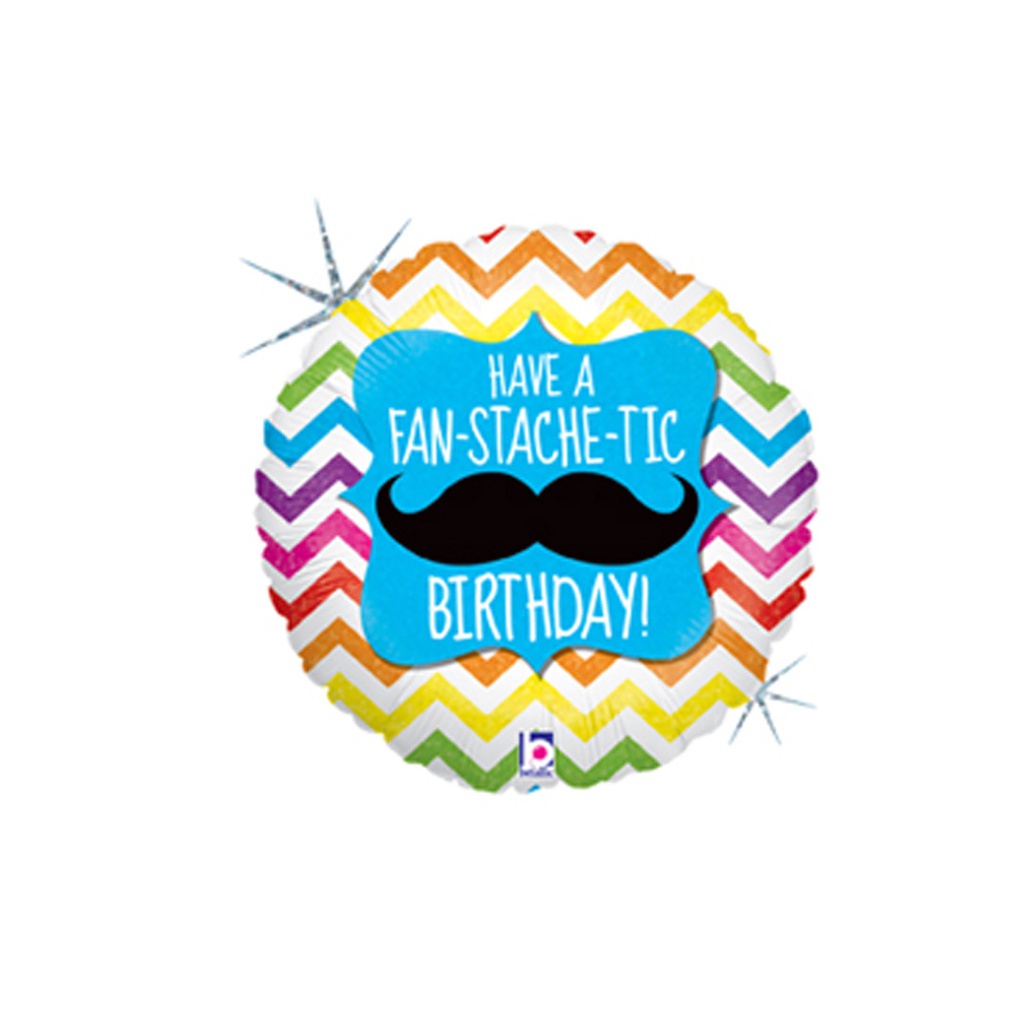 Fan-Stache-tic birthday 18/45cm Holographic