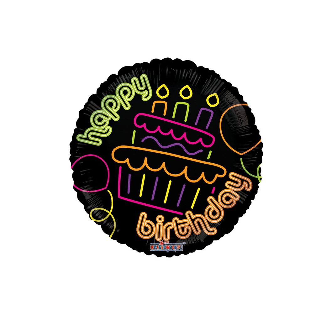 Birthday Cake Neon Gellibean 18/45cm Rnd