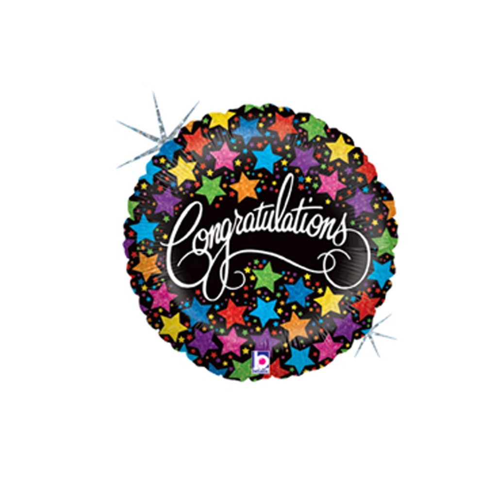 Congratulations Bold Stars Holo 18/45cm Rnd