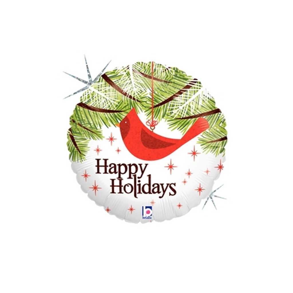 Cardinal Ornament 18''/45cm Rnd Holo