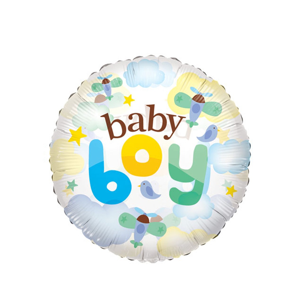 Baby Boy Airplanes Clear View 24&quot; Rnd Each (N)