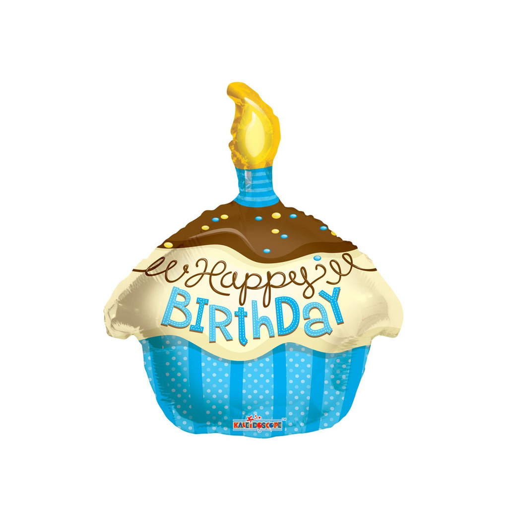 Cupcake Blue Foil 18/45cm Shape