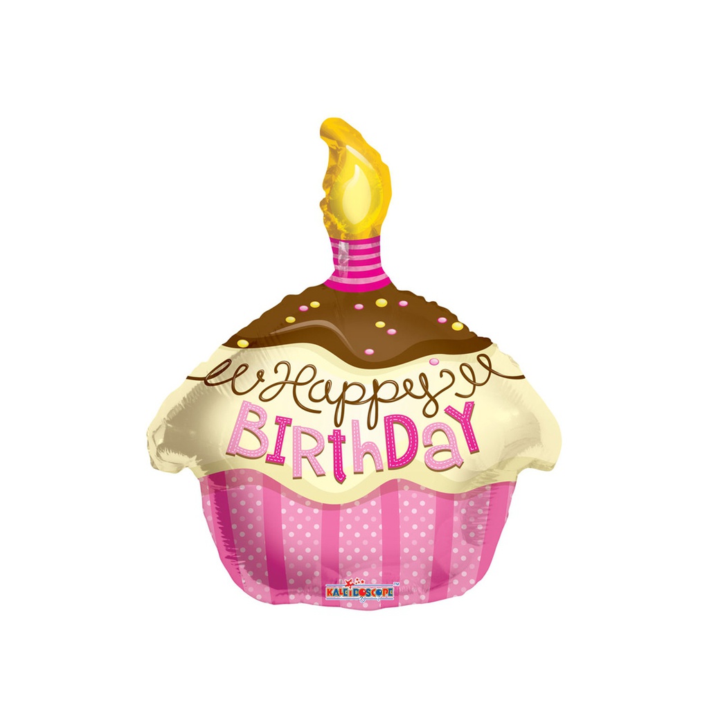Cupcake Pink Foil 18/45cm Shape