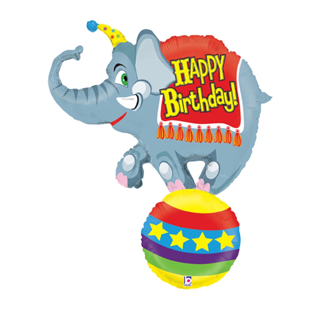 Circus Elephant Birthdayr Foil 41/104cm Shape