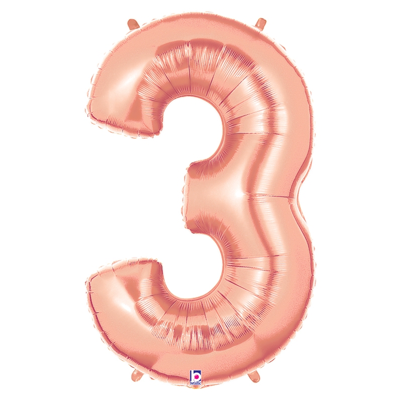 Megaloon 3 Rose Gold Foil 40&quot; 1pk