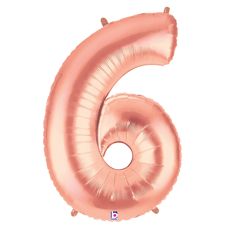 Megaloon 6 Rose Gold Foil 40&quot; 1pk