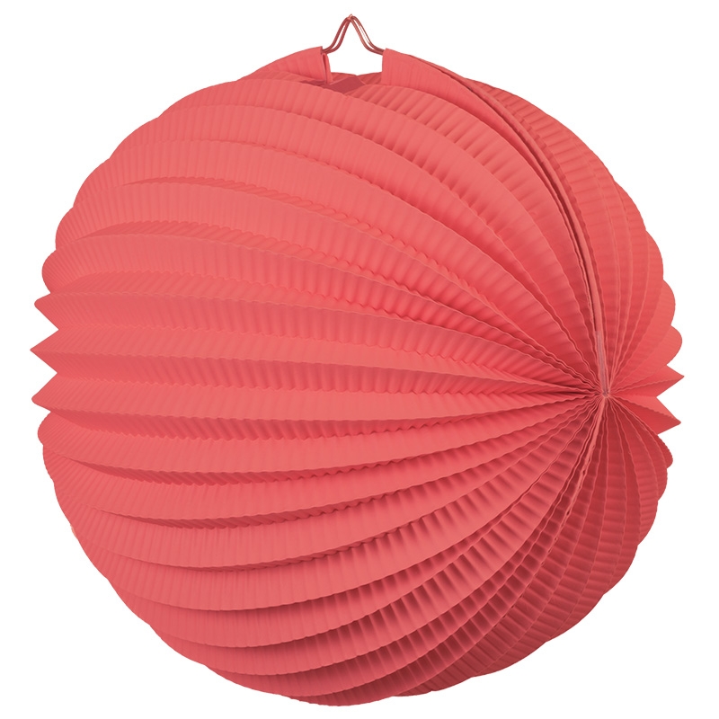 FS Accordion Lantern Coral 35cm 1pk (D)