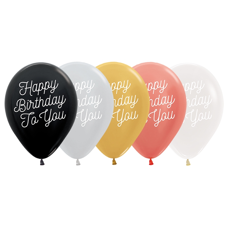 FS H/Bday to You Met/Cl Asstd 30cm 2s Wht ink 50pk