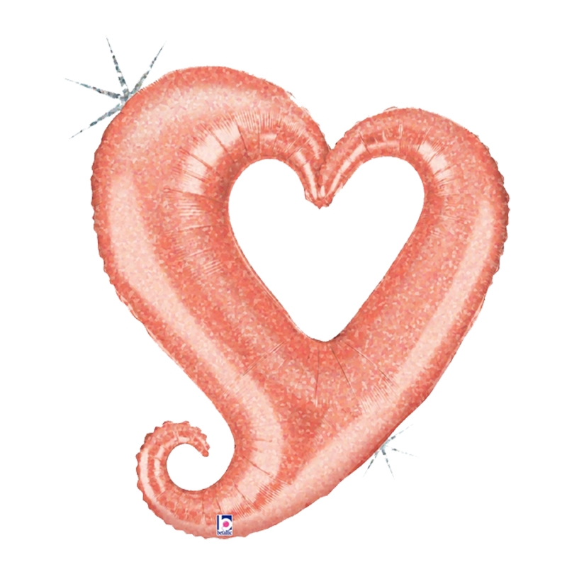 Chain of Hearts Rose Gold Foil 37&quot; 94cm Shape