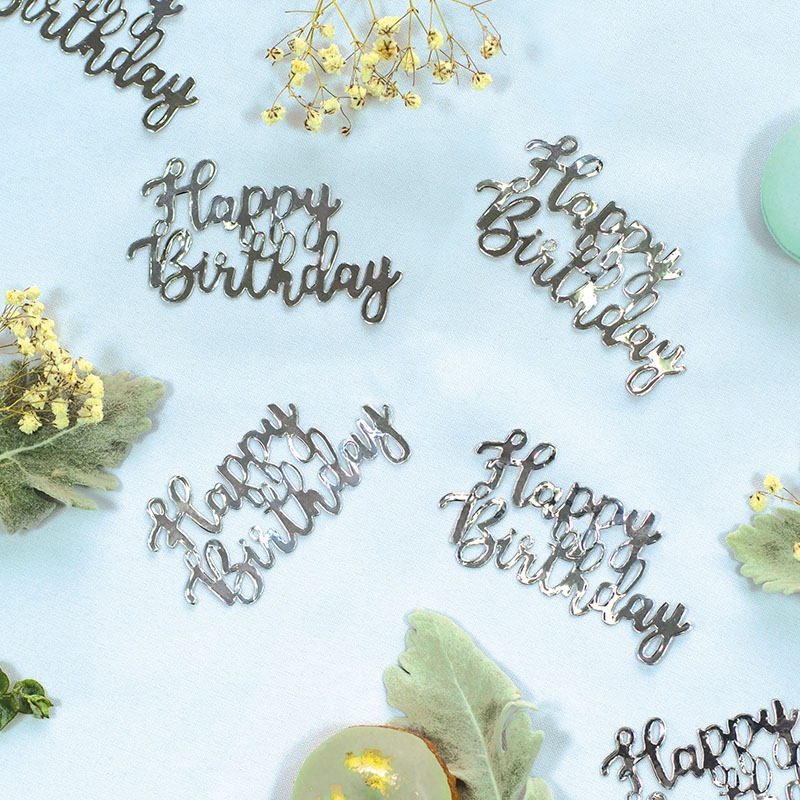 FS H/BIRTHDAY Foil Jumbo Confetti Silver 10pk