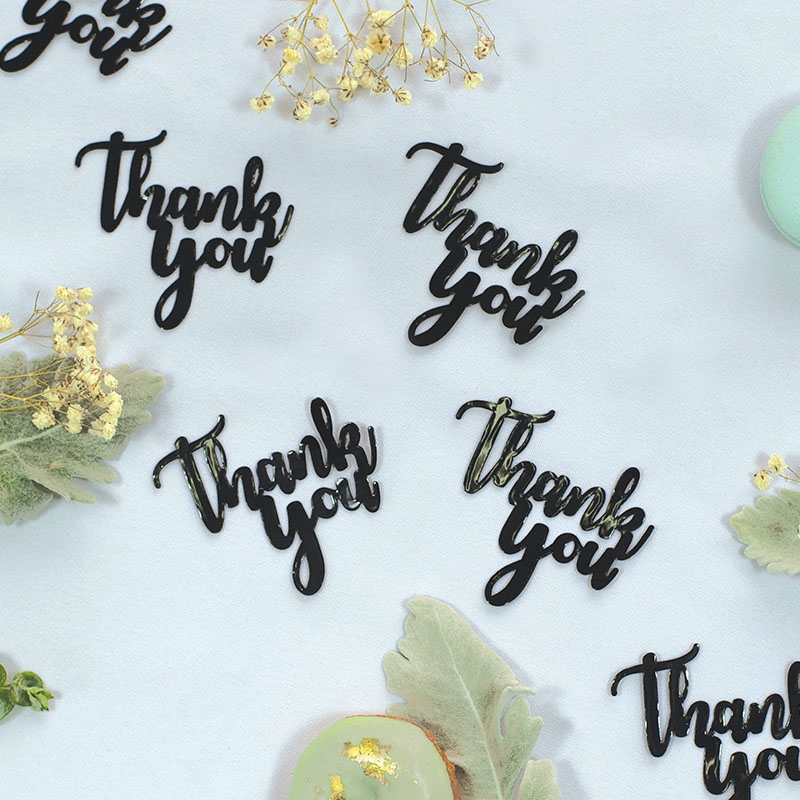 FS THANK YOU Foil Jumbo Confetti Black 15pk