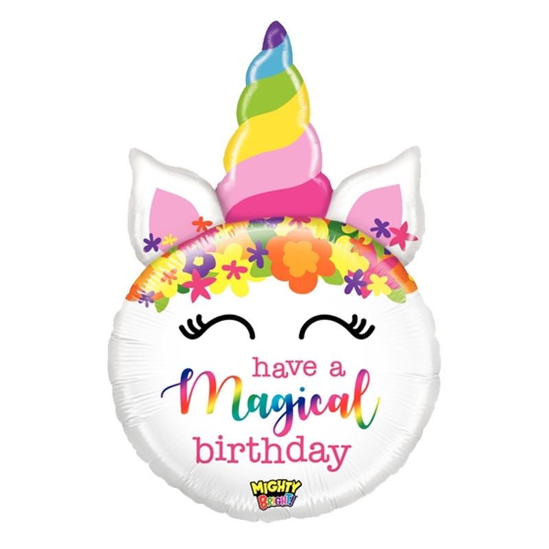 Mighty Birthday Unicorn Shape Foil 33&quot; 1pk
