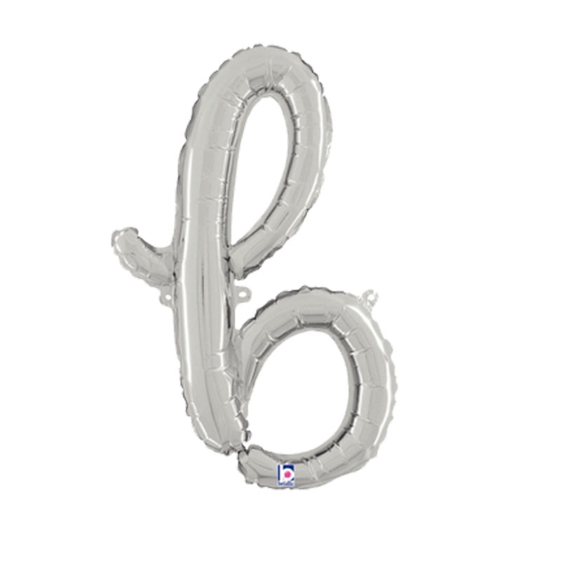 M/Loon Script b Silver 24&quot; Foil  Air filled 1pk