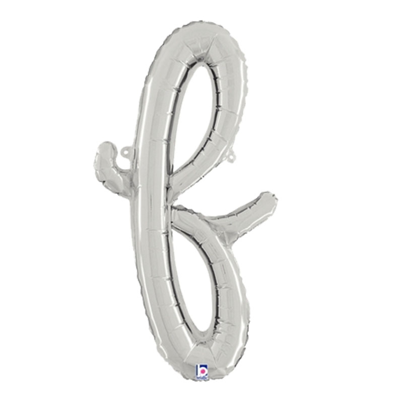 M/Loon Script f Silver 24&quot; Foil  Air filled 1pk