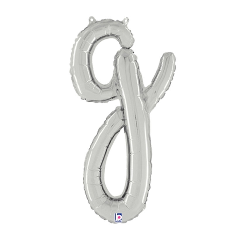M/Loon Script g Silver 24&quot; Foil  Air filled 1pk