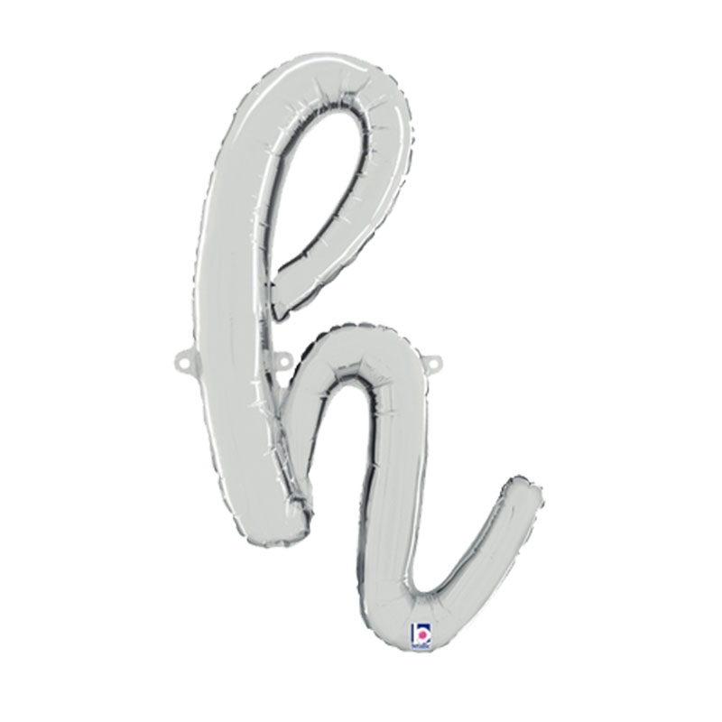 M/Loon Script h Silver 24&quot; Foil  Air filled 1pk
