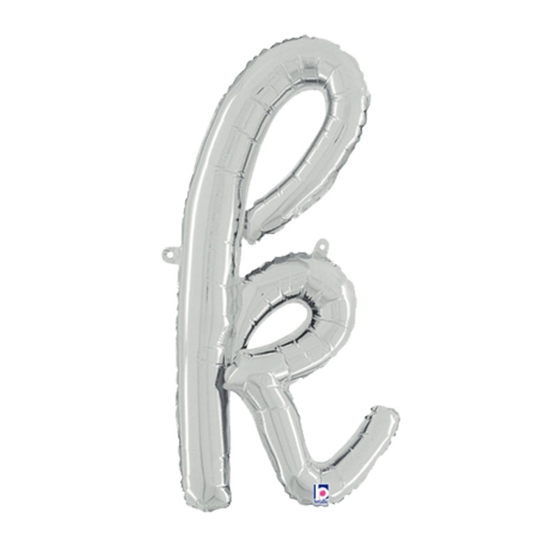 M/Loon Script k Silver 24&quot; Foil  Air filled 1pk