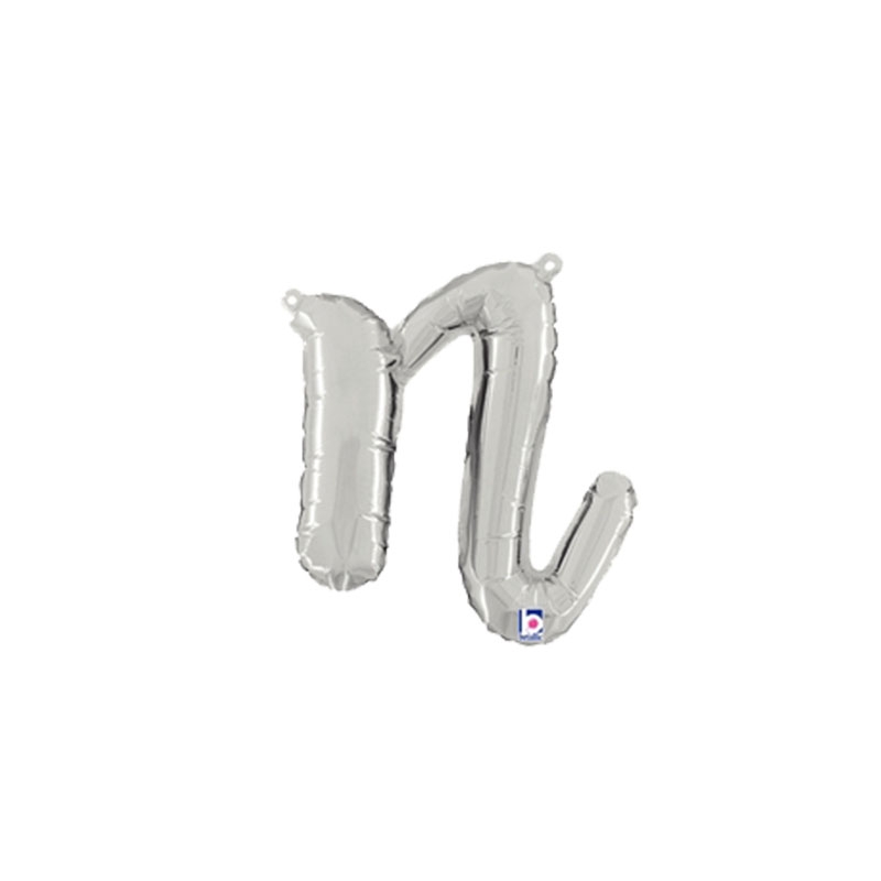 M/Loon Script n Silver Foil Air filled 14&quot; 1pk
