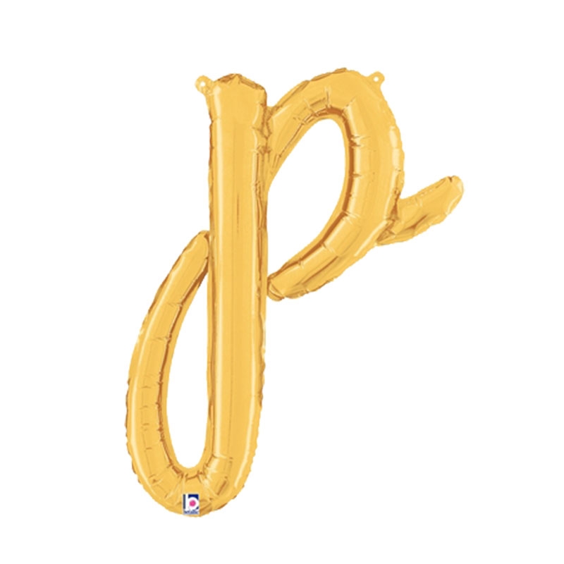 M/Loon Script p Gold 24&quot; Foil  Air filled 1pk