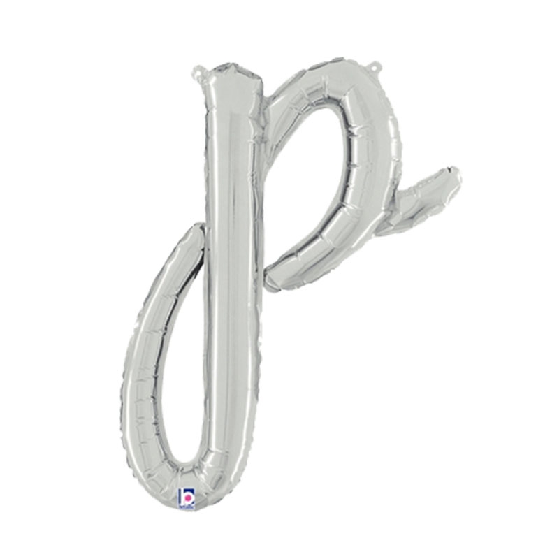 M/Loon Script p Silver 24&quot; Foil  Air filled 1pk