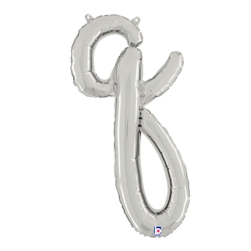 M/Loon Script q Silver 24&quot; Foil  Air filled 1pk