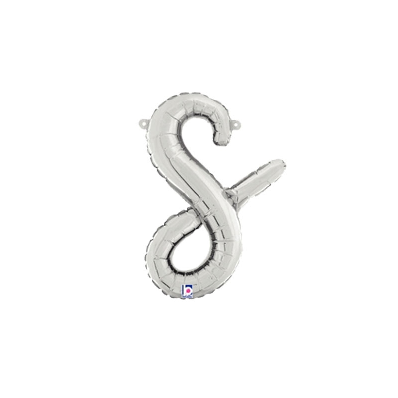 M/Loon Script s Silver Foil Air filled 14&quot; 1pk