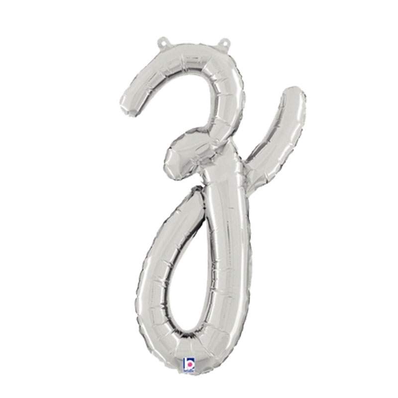 M/Loon Script z Silver 24&quot; Foil  Air filled 1pk