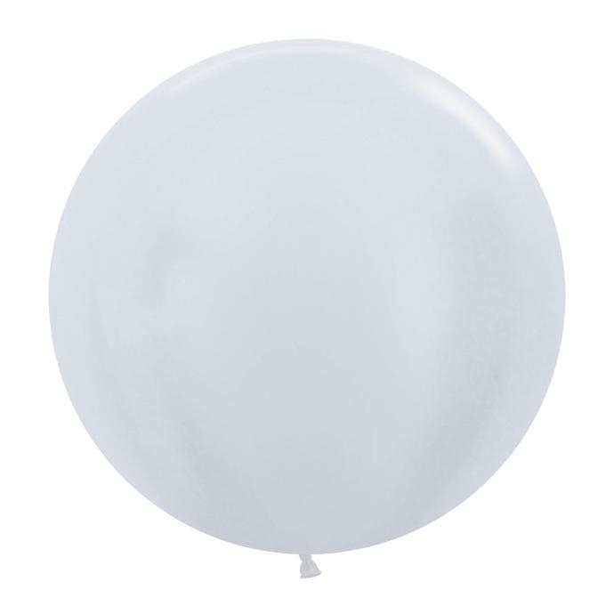 Shimmer White 60cm Round Balloons 2pk