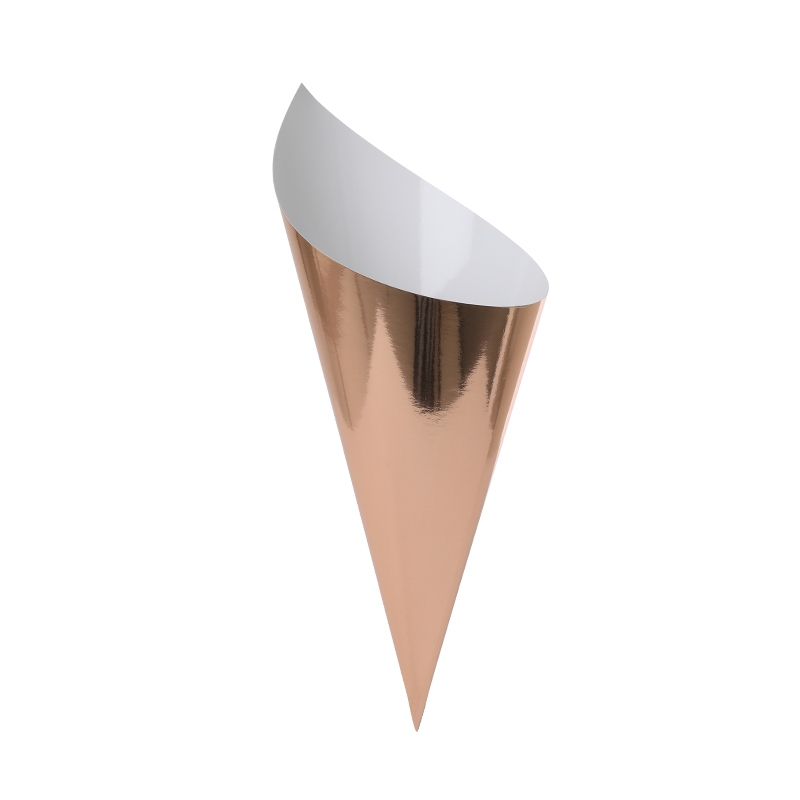 FS Paper Snack Cone Metallic Rose Gold 10pk (D)