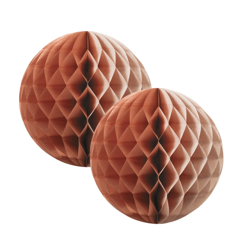 FS Honeycomb Ball Met Rose Gold 15cm 2pk (D)