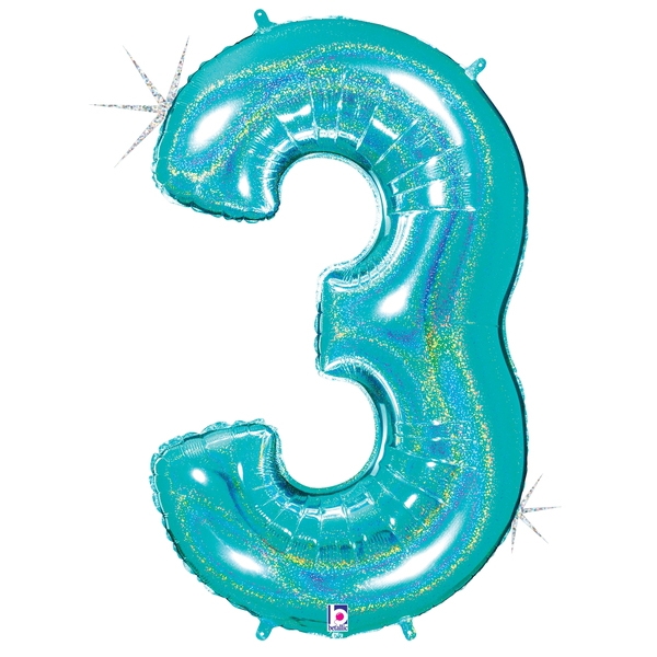 Megaloon Glitter 3 Robin's Egg Blue Foil 40&quot; 1pk