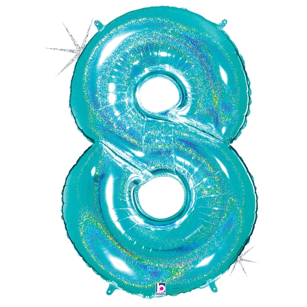 Megaloon Glitter 8 Robin's Egg Blue Foil 40&quot; 1pk
