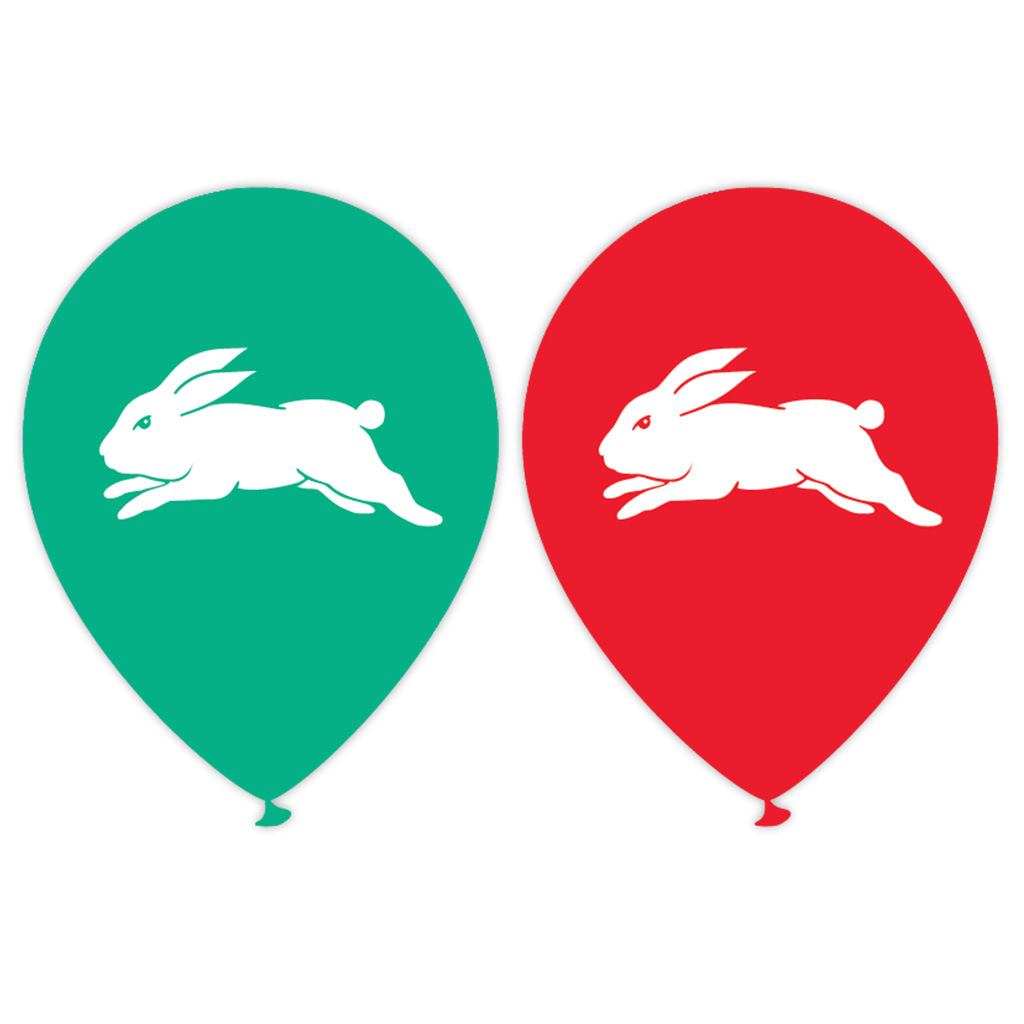 Rabbitohs Printed 30cm Balloons 50pk