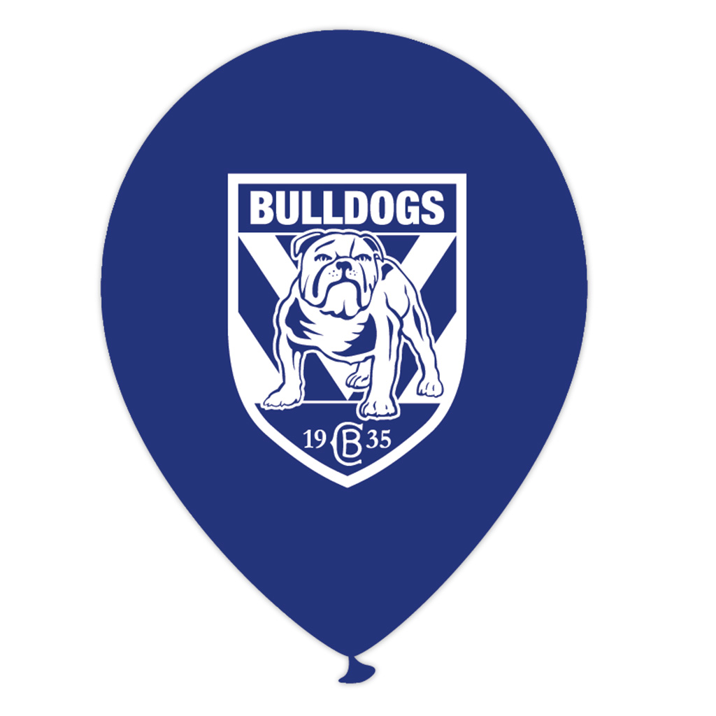 Bulldogs Printed 30cm Balloons 50pk