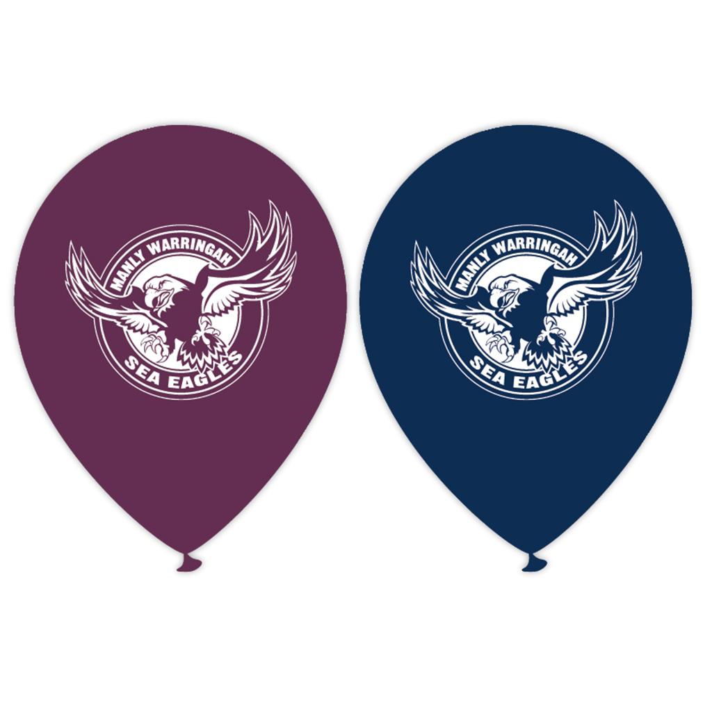 Manly Printed 30cm Balloons 50pk