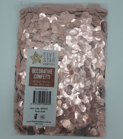 FS Round Foil Confetti Rose Gold 250g/1cm