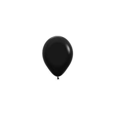 Matte Black 12cm Round Balloon 20pk