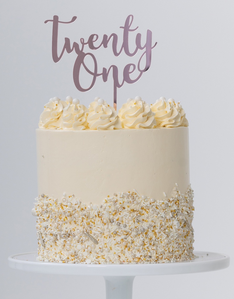 FS Cake Topper TWENTY ONE Rose Gold 1pk
