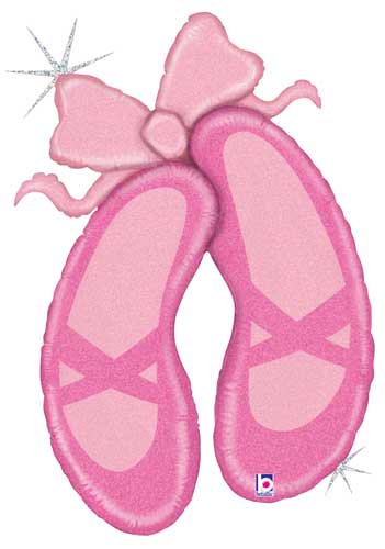 Shape Ballet Slippers Foil 40&quot; 1pk