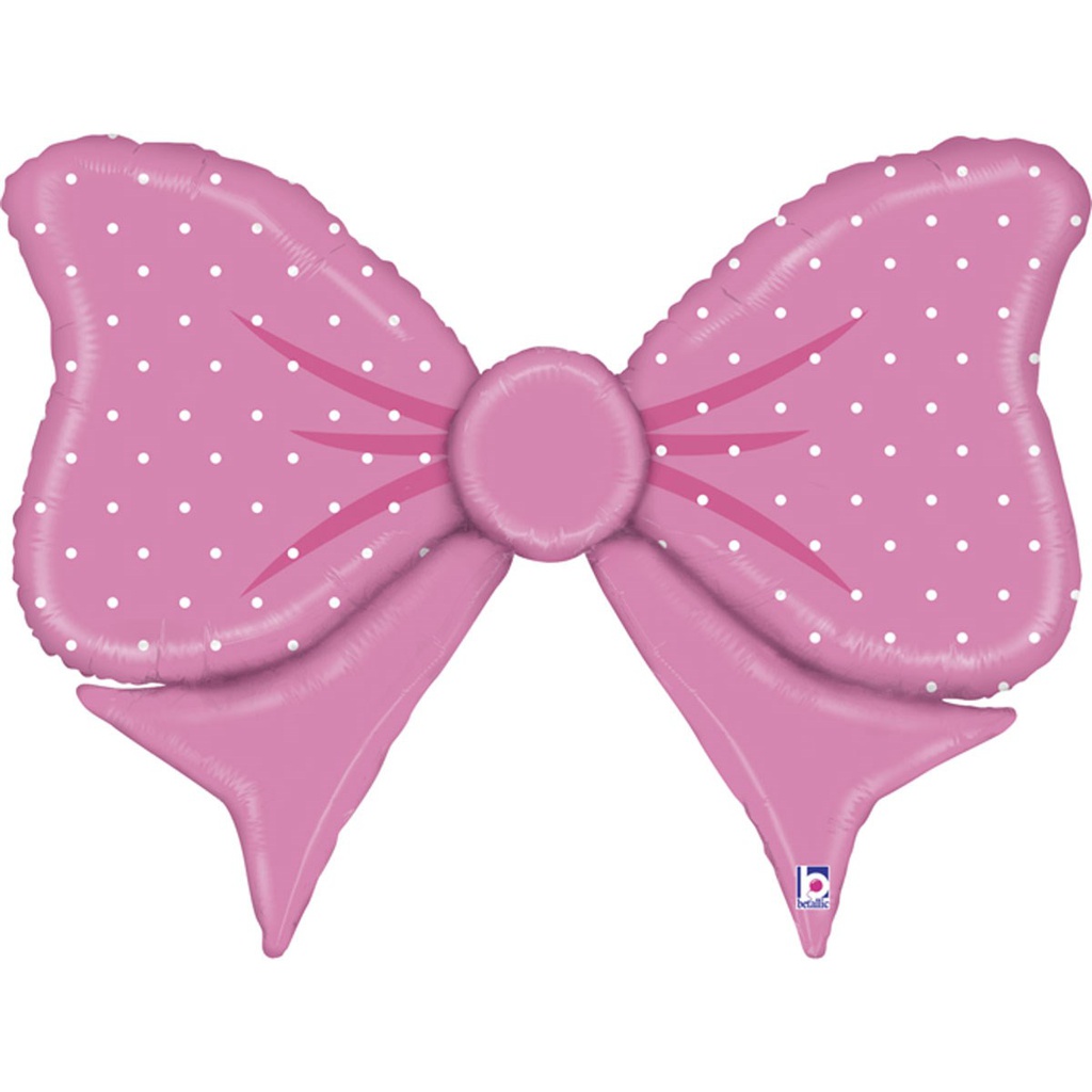 Shape Pink Bow Foil 43&quot; 1pk