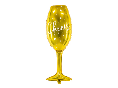 PD Foil Balloon Glass Cheers 1pkt 28x80CM