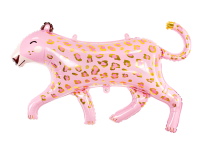 PD Foil Balloon Glossy Pink Leopard with Gold Spots 1pkt 114x80CM
