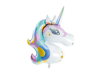 PD Foil Balloon Unicorn Head Colourful Hair 1pkt 73x90CM 
