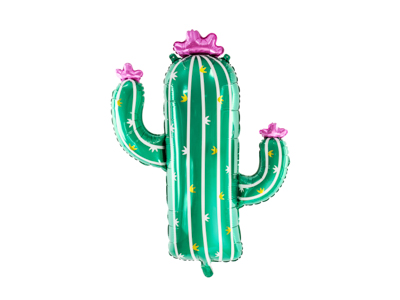 PD Foil Balloon Glossy Green Cactus 1pkt 60x82CM 