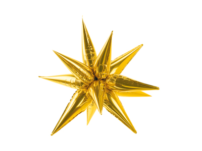 PD Foil Balloon Glossy Star Spikes Gold 1pkt 70CM 