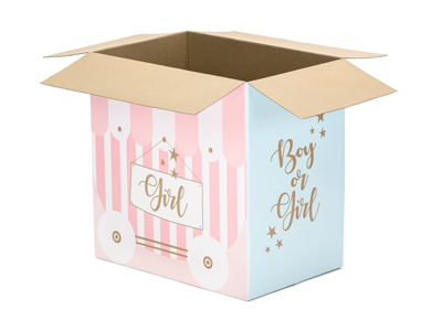 PD Gender Reveal Box Boy or Girl 1pkt 60x40x60CM