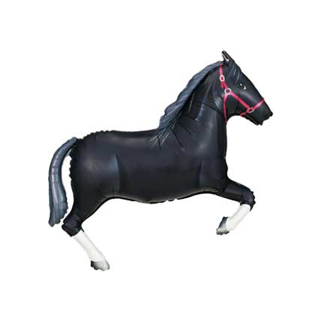 Black Horse Shape Foil Balloon 43&quot; 1pk
